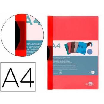 Carpeta dossier con pinza lateral Liderpapel 30 hojas Din A4 color rojo