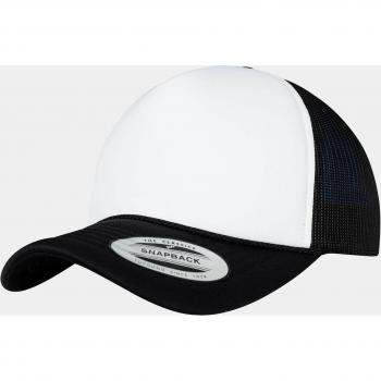 Flexfit Foam Trucker Cap with Curved Visor - Black/White/Black