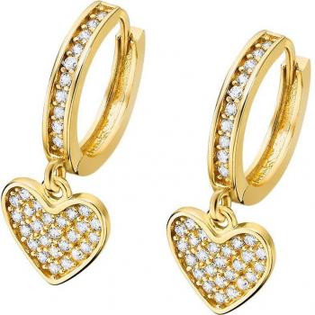 Pendientes Time Road AF00118 Oro Mujer con Detalle de Corazón Brillante