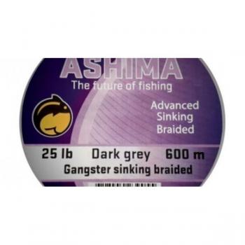 Línea Trenzada Ashima Gangster X8 Sink 20LB 600m Color Gris Oscuro