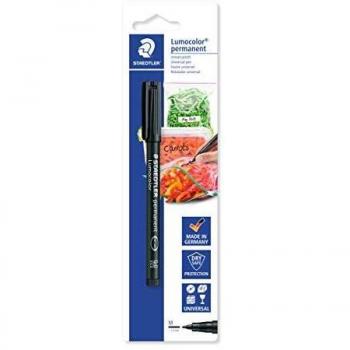 Rotulador de Cocina STAEDTLER Lumocolor Permanente Negro, Resistente al Agua, 1 mm
