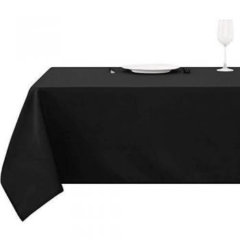 Deconovo Mantel Cuadrado para Mesa 130 x 130 cm Negro