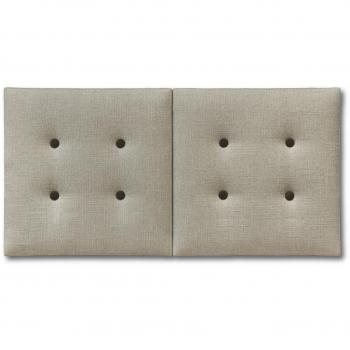 KUMDITÀ - Cabecero Plegable Modelo London En Tela Color Beige Con Botones En Color Chocolate De 160 Cm X 80 Cm