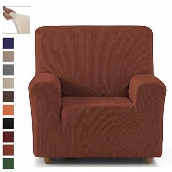 Eiffel Textile Funda Sillon Elastica Protector Adaptable Rústica, Teja, 1 Plaza
