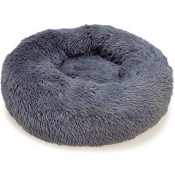 Arquivet Cama Redonda Suave Color Gris Oscuro 70 cm - Cama antiestrés para Perros - Muy cómoda y Relajante - Base Antideslizante - Perros medianos y Grandes