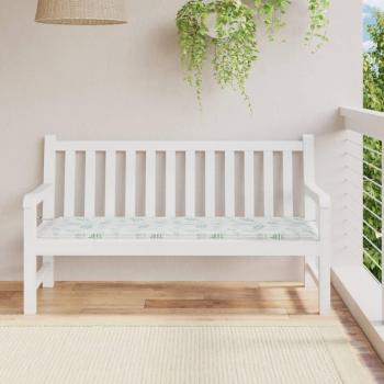 Cojín de Banco de jardín en tela Oxford estampado hojas 150x50x3 cm