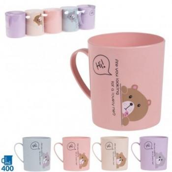 Taza Hi Bear Plastico Surtido 400Ml