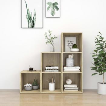 Mueble de salón 3 piezas madera de ingeniería color roble Sonoma
