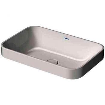 Lavabo sobre encimera Duravit Happy D.2 Plus 600 mm, blanco brillante/antracita mate, sin rebosadero, sin orificio para grifo