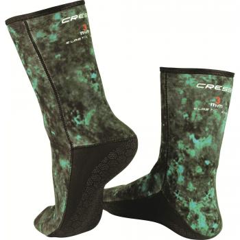 Cressi Scorfano Camouflage Socks 3mm Escarpines de Buceo, Camuflaje Verde, XL-44/46