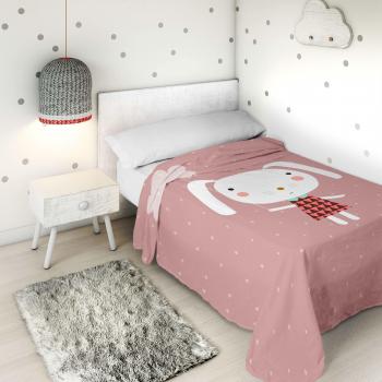 Haciendo el Indio S2801047 Juego de Sábanas Rabbit and Cloud, Cama de 90, Multicolor, 160 x 270 cm