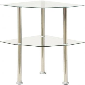 Mesa auxiliar de ordenador vidrio transparente 38x38x50 cm