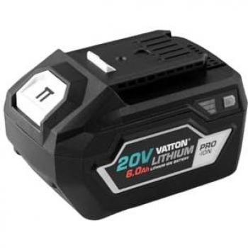 Batería VATTON 20V 6.0 Ah - Máxima Autonomía, compatible con herramientas de 20V, capacidad de 6.0 Ah, diseñada para ofrecer una larga duración y rendimiento optimizado en diversas aplicaciones