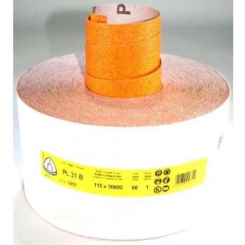 Klingspor 3293 Rollos con Soporte de Papel, PL 31 B, Grano 60, 115 x 50000 mm