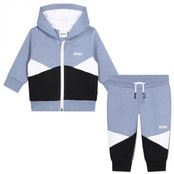 BOSS Kidswear - Chándal de bebé niño colour block con capucha, conjunto J51262, color azul