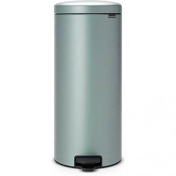 Brabantia Cubo de Basura con Pedal, Acero Inoxidable, Menta Metalizado, 30 l