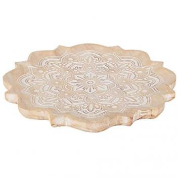 Plato Mandala Vaciabolsillos Marrón - Bandeja Decorativa 41x41x3 cm