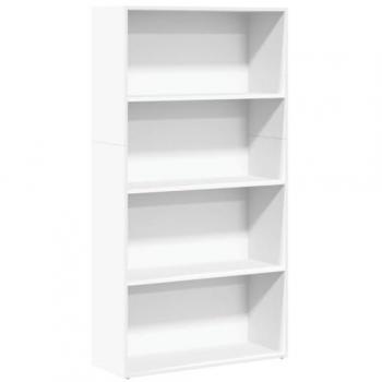 Estantería de madera de ingeniería blanca 80x30x152 cm