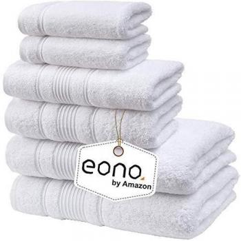 Eono by Amazon, Toallas de SPA y Hotel Juego de Toallas de 6 Piezas, 2 Toallas de baño, 2 Toallas de Mano y 2 toallitas