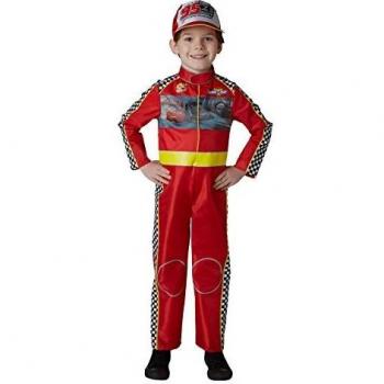 Cars - Disfraz de piloto Rayo McQueen Deluxe para niño, infantil 7-8 años