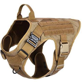 ICEFANG Arnés Modular para Perro, Militar K9 Chaleco Molle táctico para Perro, sin Tirar de Clip Frontal, Gancho y Panel de Bucle para Parche de Perro, CB-2x Hebilla de Metal