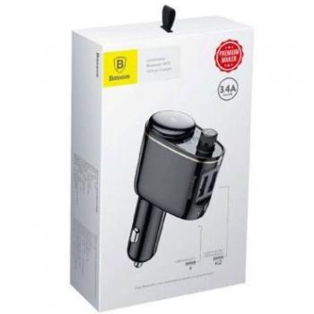 Baseus Transmisor de coche Bluetooth MP3 S-06 con Manos Libres y Cargador 2xUSB, color negro