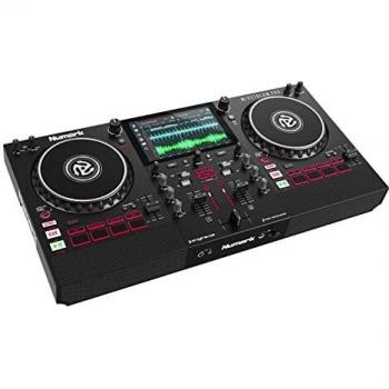 Numark mixstream pro standalone dj controller with speakers 7z touch screen wifi streaming smart light controls 6z scratch wheels 2 channels fx