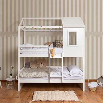 Litera MueMue de Madera Blanca 90x190 cm con Dos Camas