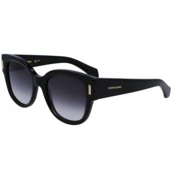 Salvatore Ferragamo SF2007S Stylish Black Women's Sunglasses - 51mm Cat Eye Design