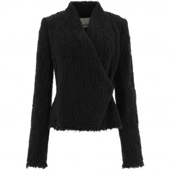 Isabel Marant Women's Wool-Blend Jacquard Blazer Jacket in Black | Size S