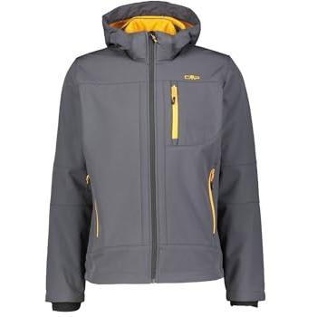 Chaqueta Softshell Campagnolo Zip Hood para hombre en color gris, características: capucha, cremalleras, diseño ligero y transpirable, ideal para actividades al aire libre