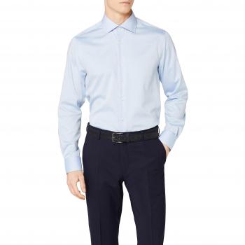 Tommy Hilfiger Tailored Core Twill Classic Shirt, Camisa para Hombre, Azul