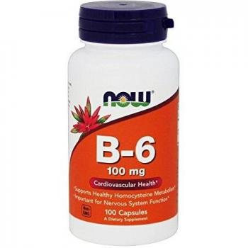 Now Foods Vitamin B-6, 100mg Capsules, 100-Count