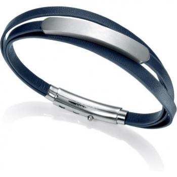 Pulsera Viceroy Air de piel azul con placa de acero