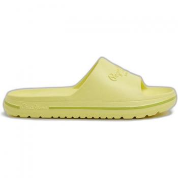 Chanclas Mujer Pepe Jeans Beach Slide W - Cómodas, color amarillo verdoso, talla 36