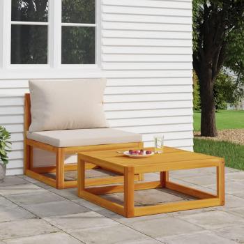 vidaXL Solid Acacia Wood Coffee Table 26.8x26.8x11.4