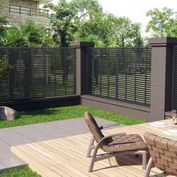 vidaXL Louver Fence WPC 180x180 cm Grey