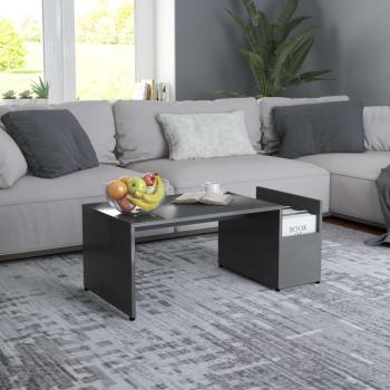 Gray Engineered Wood Coffee Table 90x45x35 cm