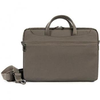 Tucano - Work_out II Slim Bolsa para MacBook Air/Pro 13 y Laptop 13 con correa para el hombro y bolsillo interior para portátil, iPad y tablet, ideal para mujeres y hombres, oficina y viajes, Gris