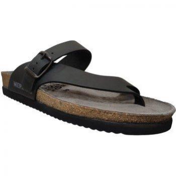 Mephisto Niels Black Nubuck Leather Men's Slide Sandals
