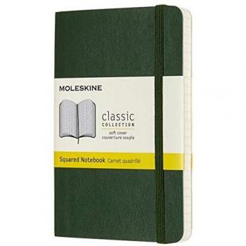 Moleskine - Cuaderno Clásico con Páginas Cuadriculada, Tapa Blanda y Goma Elástica, Verde