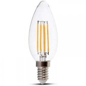 Bombilla LED E14 4W Filamento Candelabro 2700K - Set de 10 unidades V-TAC