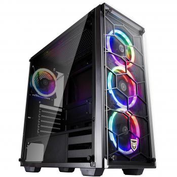 Nfortec Draco V2 Torre Gaming Negra RGB Diseño Full View