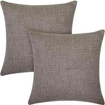 Amazon Brand - Umi Funda Cojín Tela Suave de Almohada para Sofá 2 Piezas 40x40cm Arroz Blanco