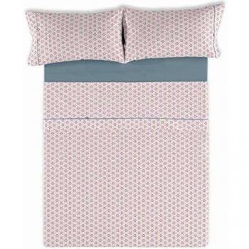ESTELIA - Juego de sábanas More Color Coral - Cama de 150