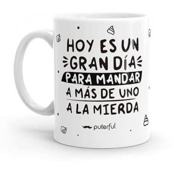 Taza Minimalista - Hoy es un Gran Día - Original y Resistente al Microondas y Lavavajillas