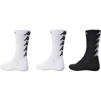 Kappa Eleno Pack Of 3 Socks - Calcetines de deporte para hombre, color blanco / negro, talla 47-49
