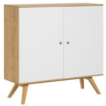 Aparador 2 puertas y 6 baldas interiores 120 cm blanco - Nature