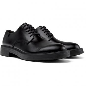Camper Dean - Men's Black Smooth Leather Lace-Up Formal Shoes, Size 46/12/13 US