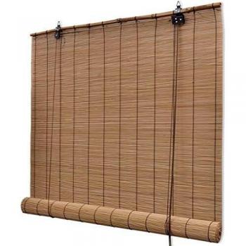 vidaXL Persiana enrollable de bambú marrón 100x220 cm